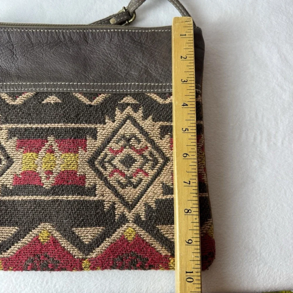 Myra Bag Geometric Crossbody Purse Red Brown Yellow Southwestern Western